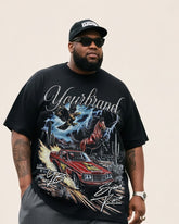 Big Boy Essential Fashion Street Trend Racing And Eagle Alphabet T-Shirt Trousers Suit